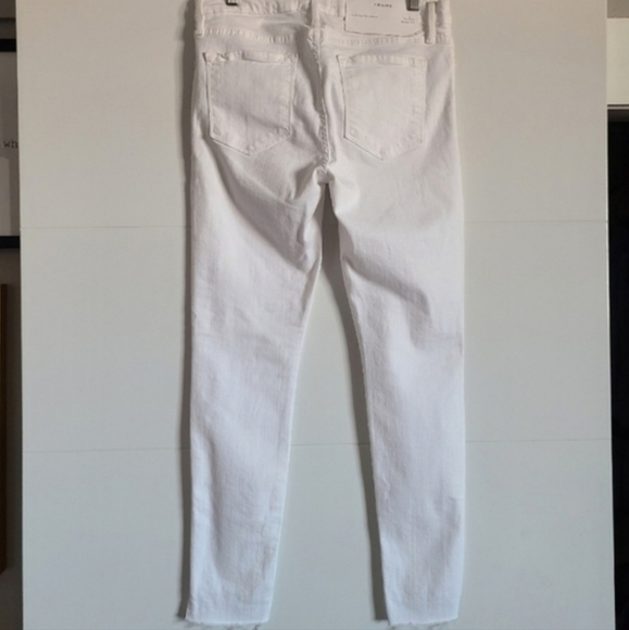 FRAME Le Skinny de Jeanne Raw Stagger Hem Jeans, Size 30, White, NWT - Picture 8 of 16